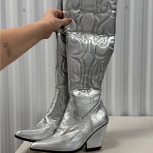 Silver Women's Western Boots